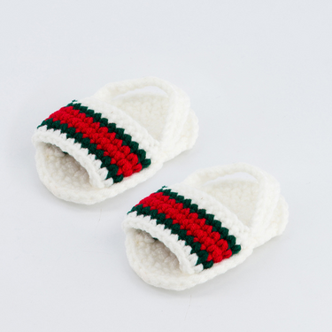 Baby Crochet Sneakers - Gucci Slides White